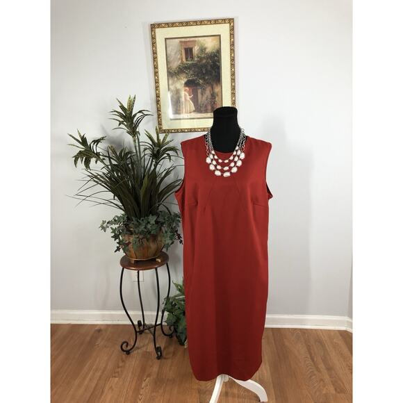 Harvè Bernard Dress 16W Sleeveless Boho Vacation Clueless Preppy V-Neck Pullover - Picture 1 of 10
